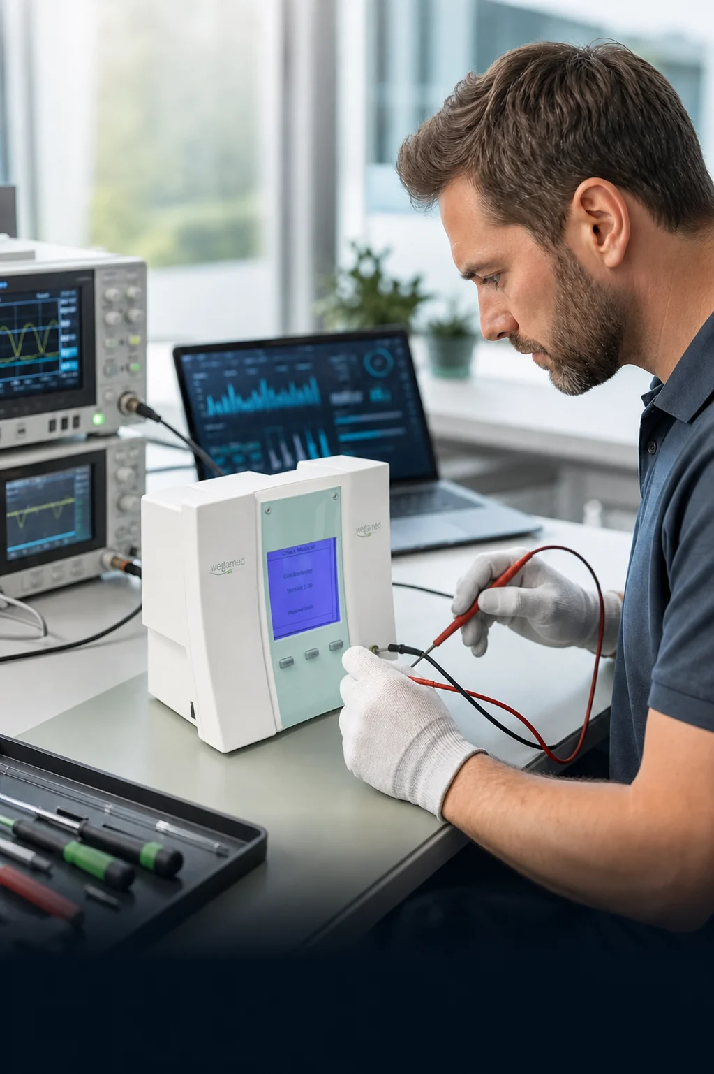 Technischer Funktionstest eines Wegamed Check Medical